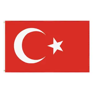 최고 판매 매달려 터키 국기 도매 사용자 정의 3x5ft 폴리에스터 터키 국기