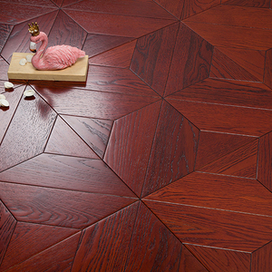 Parquet en bois massif <span class=keywords><strong>de</strong></span> style moderne <span class=keywords><strong>Versailles</strong></span> en chêne mosaïque rouge, 18 mm, haut <span class=keywords><strong>de</strong></span> gamme, écologique, résistant à l'eau - Product Image 3