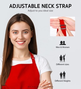 Tablier en coton pour serveuse de <span class=keywords><strong>restaurant</strong></span>, noir, blanc, rose, logo personnalisé Tablier de cuisine de chef cuisinier BBQ pour femmes hommes avec poche - Product Image 2