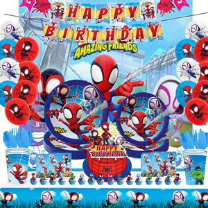 Nouveautés - Articles de fête sur le thème de Spiderman pour enfants - Vaisselle jetable - Serviettes - Gobelets - Décoration de fête d'<span class=keywords><strong>anniversaire</strong></span> pour enfants - Product Image 1