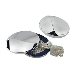 Boîte à bijoux DESIRE, élégante, de forme rectangulaire, composée de métal, de suède, de papier, de verre et de laiton - Diamètre 120 mm - Product Image 1