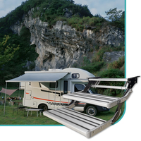 Marchepieds pliants manuels à double couche en alliage d'aluminium JDA pour camping-car, caravane, remorque