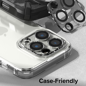 Protection d'objectif d'appareil photo transparente personnalisée anti-rayures pour iPhone 15 16 Pro Max, dureté 9H, ultra-fine, compatible avec les coques - Product Image 3
