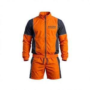 Unisex Adults Winter Nylon 2-in-1 Sporty Tracksuit Set Zip-Up <b>Jacket</b> Shorts Quick Dry Running Training Workout Sportswear Custom - Product Image 1