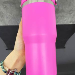 Bouteille de voyage isotherme en acier inoxydable de 20 oz pour enfants, colorée, vierge pour sublimation, avec paille rabattable, anti-fuite et poignée - Product Image 3