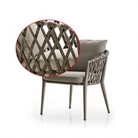 Ensemble de meubles de jardin d'extérieur nordique moderne, table et chaises de salle à manger en rotin PE imperméable, style minimaliste, pour cour et villa