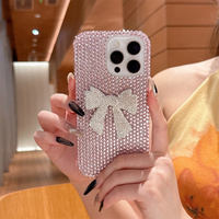 À la mode Étincelant Diamant Bowknot Paillettes Téléphone étui pour iphone 17 16 Pro Max 14 15 Plus 13 12 Pro Filles Couverture de Téléphone Portable