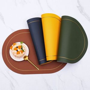 Wholesale Custom PU Leather Concise <b>Desk</b> Mat Eco-Friendly Two-Color Insulated Place Mats Restaurant Home Dining Table Mats - Product Image 4