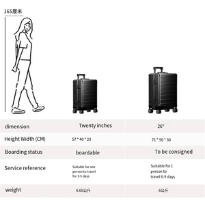 <span class=keywords><strong>Maleta</strong></span> de Viaje con Ruedas para Niñas, de Aluminio y Magnesio, con Marco de Aluminio, Moderna, Impermeable y Antirrobo - Product Image 6