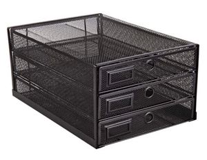 Desk Organizer with <b>Drawer</b> Wire Mesh Desk Organizers Tray Paper Sorter <b>File</b> Stand Storage Letter A4 Paper Office Accessories - Product Image 3
