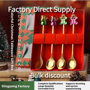 Dingyong OEM/ODM – Ensemble <span class=keywords><strong>de</strong></span> couverts modernes et colorés en acier inoxydable pour Noël, cuillère, <span class=keywords><strong>fourchette</strong></span>, design mignon, ustensiles <span class=keywords><strong>de</strong></span> dessert pour <span class=keywords><strong>restaurant</strong></span> - Product Image 2