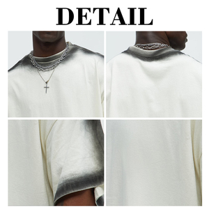 T-shirt Homme KingSen OEM Col Rond Oversize Effet Délavé Épaules Tombantes en Coton Respirant Écologique - Product Image 6