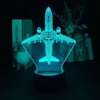 Avion avion 3d veilleuse led lampe visuelle stéréo lampe hologramme 3d