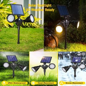 Luces Solares para Exteriores, IP65 Impermeables, Doble Cabezal Ajustable, 36 LED Brillantes, con Sensor de Movimiento, para Caminos, Jardín y Césped - Product Image 5