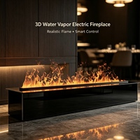 Insert de cheminée électrique moderne à vapeur d'eau avec flamme 3D réaliste RGBW