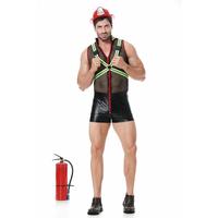 Costume de pompier pour Halloween, combinaison pour homme, tenue de pompier pour cosplay, vêtements de travail d'urgence pour adulte, jeu de rôle, performance sur scène