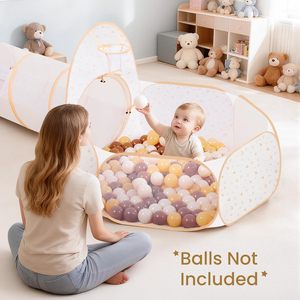Tente de jeu pour enfants 3 en 1 arc-en-ciel, tunnel, tente intérieure pour tout-petits, piscine à balles pop-up, maison de jeu pour enfants avec jeu de lancer de balles pour garçons et filles - Product Image 4