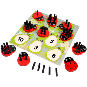 Tablero de conteo matemático Montessori de madera, juego de rompecabezas de <span class=keywords><strong>mariquitas</strong></span>, juguetes educativos tempranos para emparejar números, regalo para niños pequeños - Product Image 2