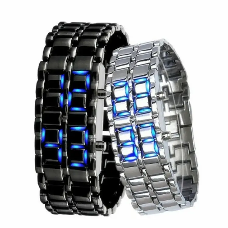 Douyin same black technology watch male student Korean version of the chain LED lava watch fashion couple watch can be issued on