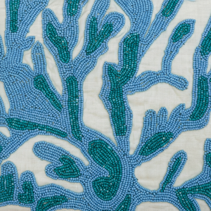 Malezas marinas de diseñador, funda de almohada de corales de 16 "x 16", funda de almohada de lino y algodón, cojín de lanzamiento de cuentas, criaturas marinas, Playa - Product Image 1