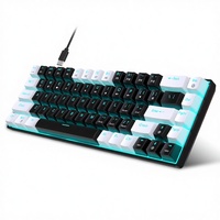 Clavier de jeu mécanique filaire HXSJ V800 68 touches USB vers Type-C ergonomique rétroéclairé bicolore moulé par injection