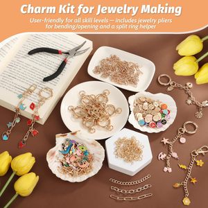 Kit <span class=keywords><strong>de</strong></span> fabricación <span class=keywords><strong>de</strong></span> llaveros con brillo labial y dijes, Suministros para manualidades DIY, Ganchos para llaveros resistentes, Anillas <span class=keywords><strong>de</strong></span> unión, Cierres <span class=keywords><strong>de</strong></span> langosta, Cadenas - Product Image 3