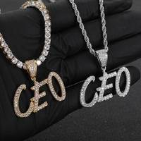VEROMCA Hip Hop Herbe Alphabet Nombre Épissage DIY Pendentif Micro Incrusté Zircon Creative Personnalisé Hommes Femmes Collier