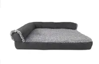 Fauteuil d'angle en forme de L de luxe Yangyangpet, en tissu suédé, avec rembourrage en mousse à mémoire de forme, amovible et lavable, pour chien