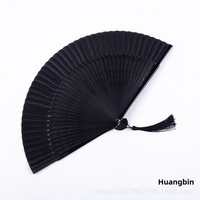 Éventail de danse classique ancienne pour femmes HZ, style chinois, pour Cheongsam, éventail pliant en bambou peint rouge vif festif