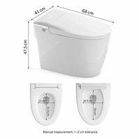 FYASSI Smart Toilet Dudukan Panas dengan Remote, Pembilasan Otomatis, Bahan Keramik, Mangkuk Memanjang, Pemasangan di Lantai, S-trap, Garansi 1 Tahun