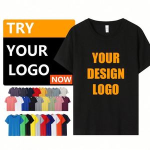 Camiseta Clásica al por Mayor con Cuello Redondo, Camisetas Baratas 100% Algodón, Impresión Personalizada con Logotipo, Camiseta Blanca Lisa de Algodón y Poliéster - Product Image 1