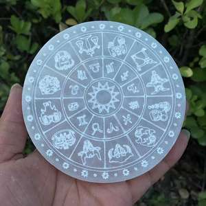 Pierre brute marocaine transparente en cristal blanc naturel, ornement colonne, motif <span class=keywords><strong>arbre</strong></span> <span class=keywords><strong>de</strong></span> <span class=keywords><strong>vie</strong></span>, cercle du zodiaque, <span class=keywords><strong>Yin</strong></span>-<span class=keywords><strong>Yang</strong></span>, pour la maison - Product Image 5