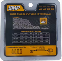 Balun vidéo 4k 8MP Balun Cctv Coaxial HD Transmetteur vidéo à paire torsadée