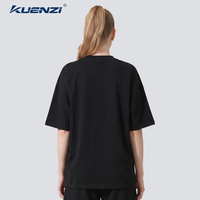 T-shirt Kuenzi surdimensionné à manches courtes, anti-boulochage, absorbant la transpiration, poids lourd 230 GSM, 100 % coton, antibactérien 7A pour femme