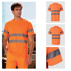 قمصان عاكسة للرجال بالجملة، زي عمل عالي الوضوح للسلامة في مواقع البناء - Product Image 1