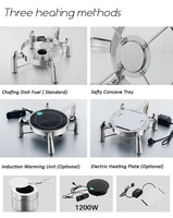 Set Perlengkapan Buffet Restoran Guangzhou, Set Peralatan Masak Chef, Penghangat Makanan Stainless Steel, Chafing Dish Hidrolik Persegi Panjang