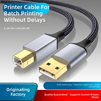 Kabel Printer USB 2.0 Nylon AM ke BM untuk Komputer