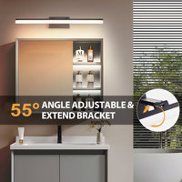 AC 220V 8W boîtier en aluminium moderne chrome poli applique murale rotative pour salle de bain mur monté en Surface miroir lampes IP44