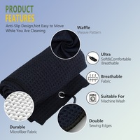 Serviettes de golf double face en microfibre, motif gaufré, ultra absorbantes, séchage rapide, avec mousqueton, personnalisables, 18*18 pouces, lavables en machine