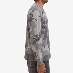 เสื้อยืดแขนยาวผ้าวาฟเฟิลคอตตอนลายพรางทหารทรงโอเวอร์ไซส์สำหรับผู้ชาย ขายดี - Product Image 2