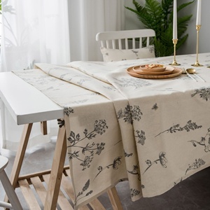 DUOLAI Noël Mariage Couverture de table de couleur personnalisée rectangle blanc <span class=keywords><strong>beige</strong></span> 100% <span class=keywords><strong>nappe</strong></span> en <span class=keywords><strong>lin</strong></span> pur avec broderie - Product Image 4