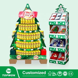 Nuevo diseño personalizado de publicidad de venta al por menor soporte de exhibición de piso de cartón soporte de exhibición de cartón de publicidad de Navidad - Product Image 2