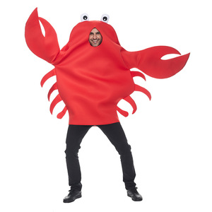 Costume de crabe Eraspooky pour adulte, unisexe, en polyester rouge, tenue d'animal marin pour Halloween - Product Image 2