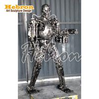 Statue de robot femme en métal recyclé, sculpture de robot femme, décoration intérieure, cadeau créatif, collection