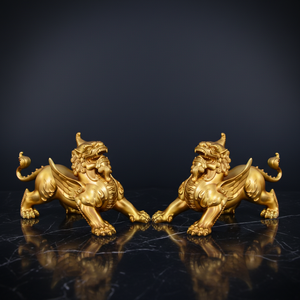 धन आकर्षित करने वाले सोने की पिक्सीयू पशु मूर्तिकला कला कस्टम शिल्प शिल्प ने कांस्य मूर्तिकला आभूषण चीनी शैली को जीवन-आकार बनाया - Product Image 1