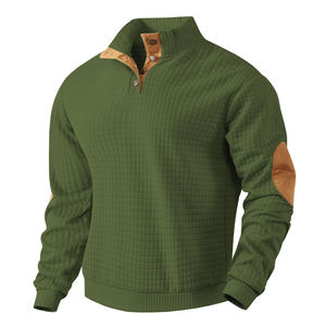 Camisa de Manga Larga para Hombre, Primavera 2025, Color Sólido, Cuello Medio Abierto, Estilo Retro Casual, Cómoda y a la Moda - Product Image 4