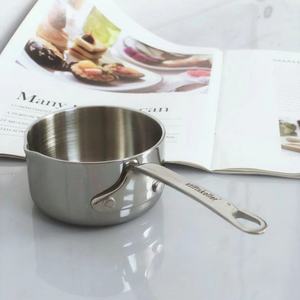 Mini casserole en acier inoxydable de 10 cm, design moderne, 3 couches, compatible induction, passe au lave-vaisselle, casserole à lait - Product Image 6
