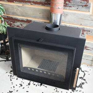 Stufa a Legna Moderna in Acciaio al Carbonio QC-06 Nera <span class=keywords><strong>e</strong></span> Rame Inserto per Caminetto 10KW Riscaldamento a Fuoco Reale Decorativo - Product Image 5