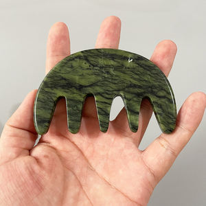 Pabrik batu profesional sisir giok alami tradisional Cina pijat akupunktur perawatan pemicu terapi kepala - Product Image 4