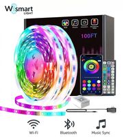 Kit de bande lumineuse flexible USB 5V RGB LED 12V/24V SMD5050 Wi-Fi & IP20 à changement de couleur